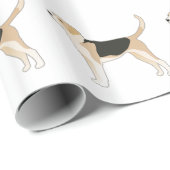 English Foxhound Hondenras Illustration Cadeaupapier (Rol Hoek)