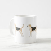 English Foxhound Hondenras Illustration Koffiemok (Voorkant links)