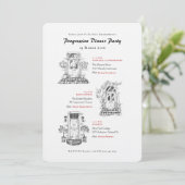 English Front Doors Progressive Dinner Party Kaart (Staand voorkant)