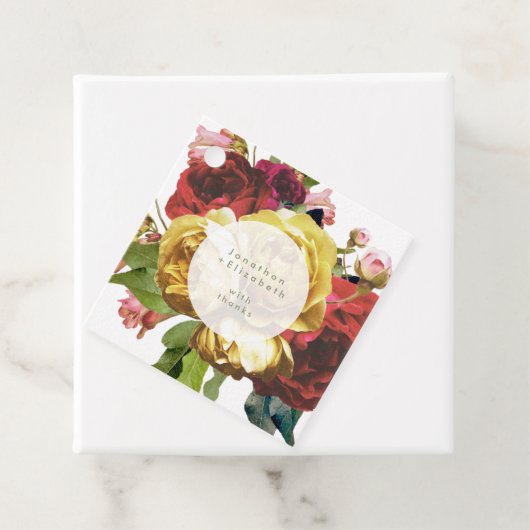 English Garden Boho Rozen Wedding Bedankjes Labels (In situ)