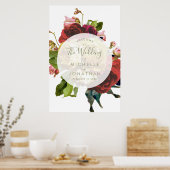 English Garden Botanical Rozen Weddenschap Welkoms Poster (Keuken)