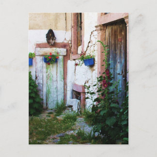 English Garden Hollyhocks en Flowers Briefkaart