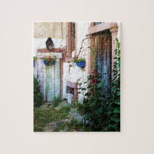 English Garden Hollyhocks en Flowers Legpuzzel