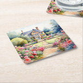 English Garden Landscape Kartonnen Onderzetters (Schuin)