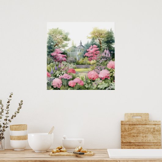 English Garden Landscape Poster (Keuken)