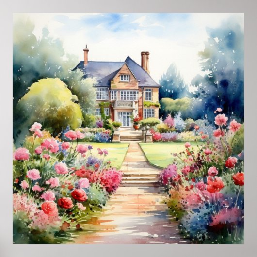 English Garden Landscape Poster (Voorkant)