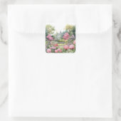 English Garden Landscape Vierkante Sticker (Tas)