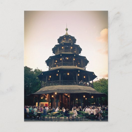English Garden tower, Munchen Briefkaart (Voorkant)