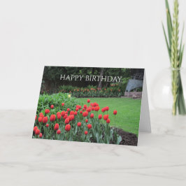 English Garden Tulips Birthday Greeting Kaart