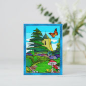 English Garden Whimsical Folk Art Briefkaart (Staand voorkant)