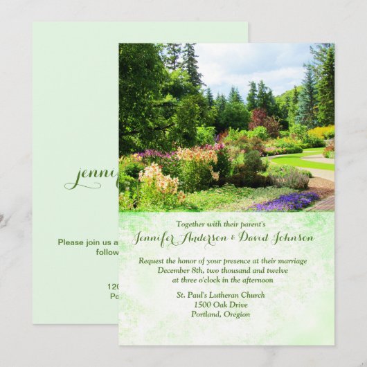 English Gardens Aangepaste huwelijksuitnodiging Kaart (Voorkant / Achterkant)