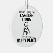 English Horn Happy Place Keramisch Ornament (Rechts)