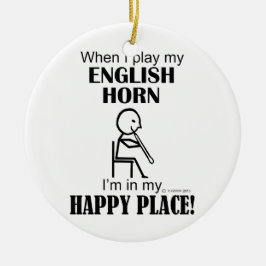 English Horn Happy Place Keramisch Ornament