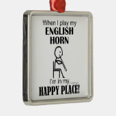 English Horn Happy Place Metalen Ornament (Rechts)