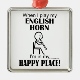 English Horn Happy Place Metalen Ornament