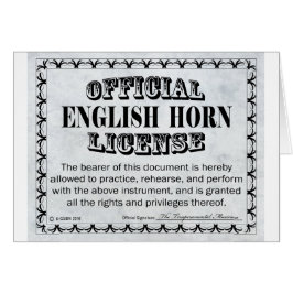 English Horn Licence