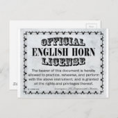 English Horn Licence Briefkaart (Voorkant / Achterkant)