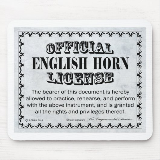 English Horn Licence Muismat (Voorkant)