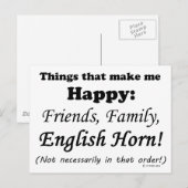 English Horn maakt me gelukkig Briefkaart (Voorkant / Achterkant)