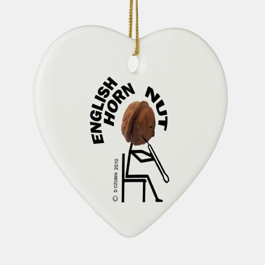 English Horn Nut Keramisch Ornament (Rechts)
