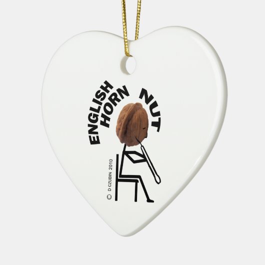English Horn Nut Keramisch Ornament (Links)