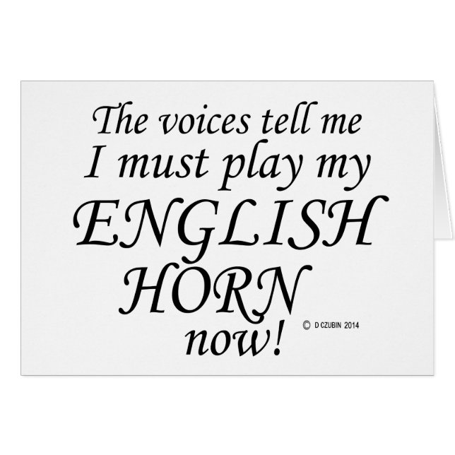 English Horn Voices zegt dat hij moet spelen (Voorkant Horizontaal)