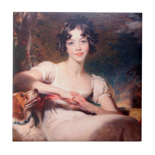 English Lady Ceramic Tile Tegeltje (Voorkant)
