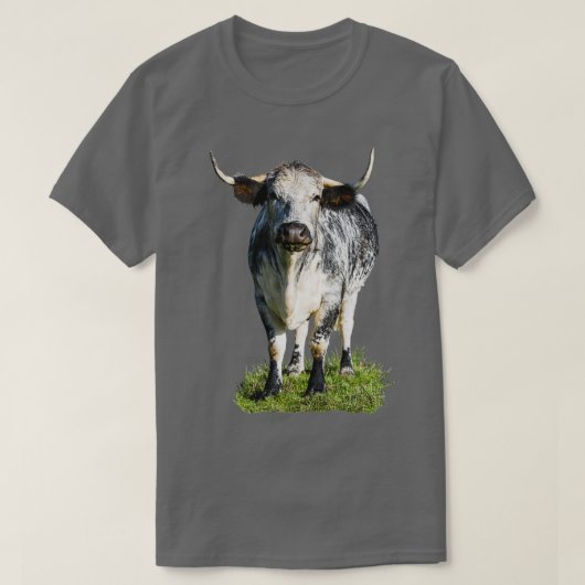 English Longhorn Cow  T-shirt (Design voorkant)