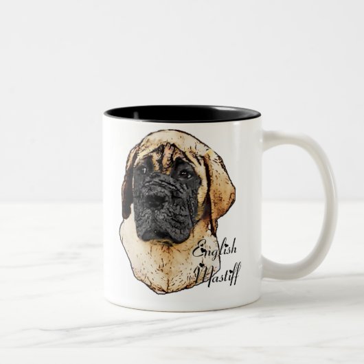 English Mastiff Art Gifts Tweekleurige Koffiemok (Rechts)