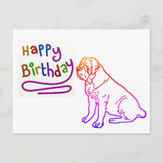 English Mastiff bunte Schrift Dogge Briefkaart (Voorkant)