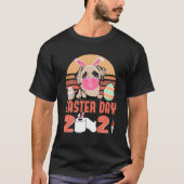 English Mastiff Dog Face Mask Bunny Egg Easter Day T-shirt (Voorkant)