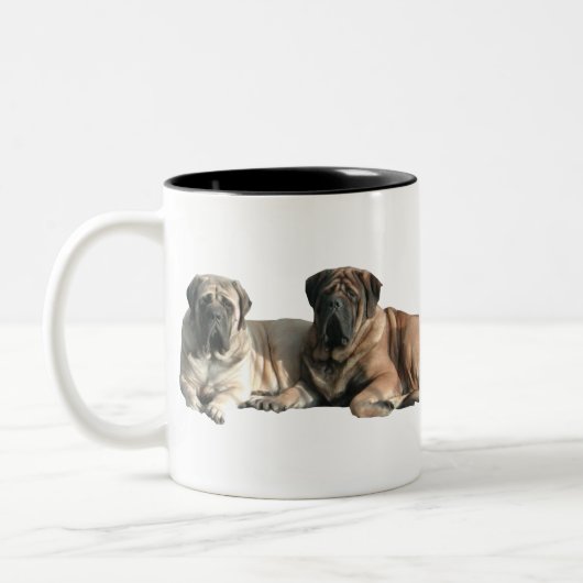 English Mastiff Freunde Tweekleurige Koffiemok (Links)