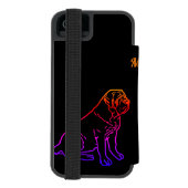 English Mastiff Neon englische Dogge Incipio iPhone Portemonnee Hoesje (Agenda Achterkant)