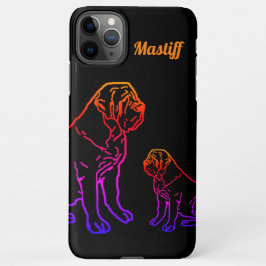 English Mastiff Neon englische Dogge iPhone 11Pro Max Hoesje