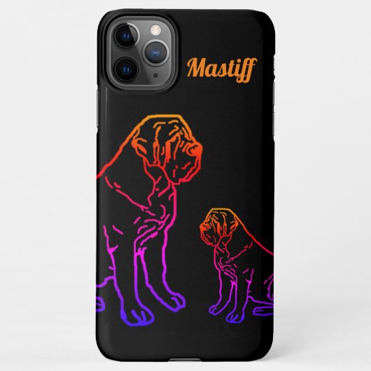 English Mastiff Neon englische Dogge iPhone Hoesje (Achterkant)