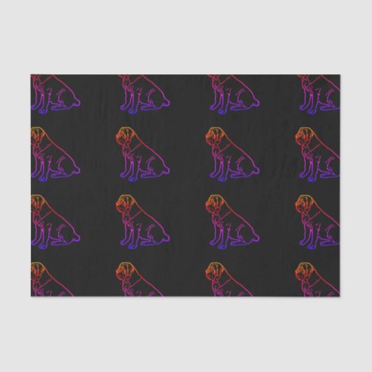 English Mastiff Neon englische Dogge Tissuepapier (Voorkant)