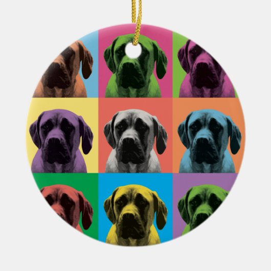 English Mastiff Pop-Art Ornament (Voorkant)