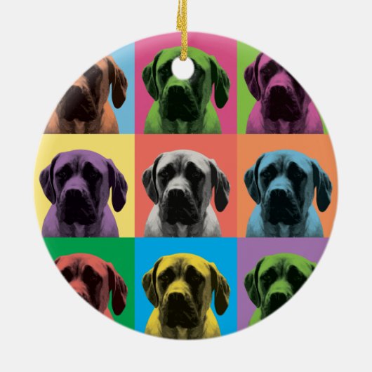 English Mastiff Pop-Art Ornament (Achterkant)