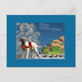 English Mastiff u French Bulldog Frohe Weihnachten Briefkaart