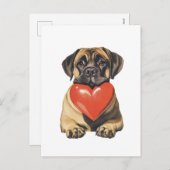 English Mastiff Valentijn Feestdagenkaart (Voorkant / Achterkant)