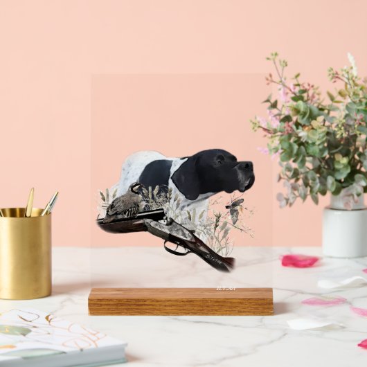 English Pointer  Acryl Bord (Huwelijk)