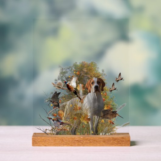 English Pointer  Acryl Bord (Neutraal)