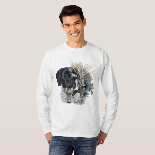English pointer , bird hunting t-shirt (Voorkant volledig)