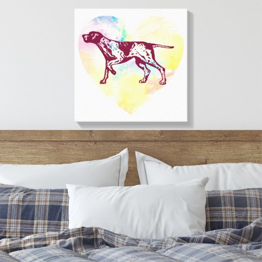 English Pointer Dog Canvas Afdruk (Insitu (Slaapkamer))