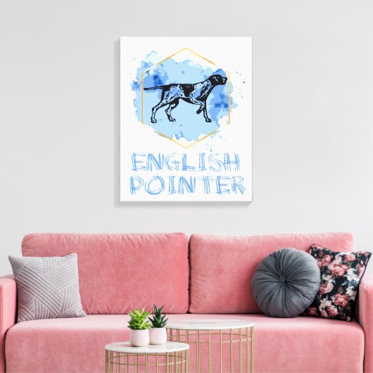 English Pointer Dog Canvas Afdruk (Insitu (Woonkamer))