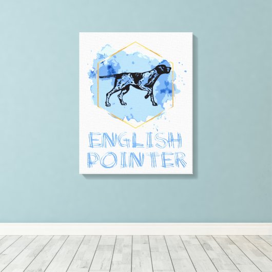 English Pointer Dog Canvas Afdruk (Insitu (Houten vloer))