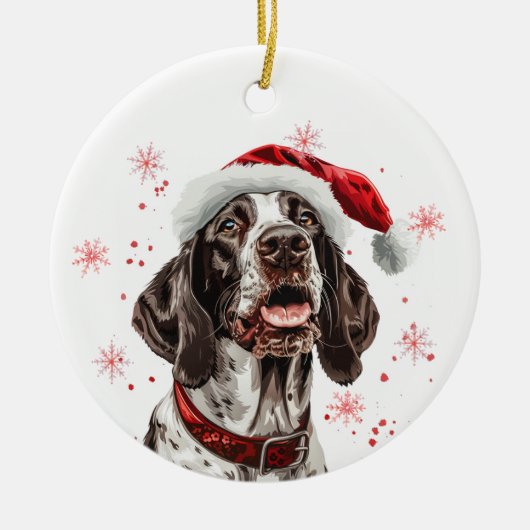 English Pointer Dog Christmas Personalized Keramisch Ornament (Voorkant)
