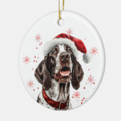 English Pointer Dog Christmas Personalized Keramisch Ornament (Links)