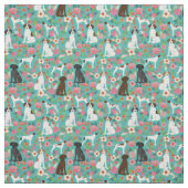 English Pointer Dog Florals Stof (Swatch)