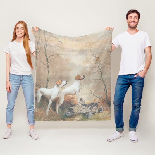 English Pointer jaagt op de fazanten Fleece Deken (In situ)